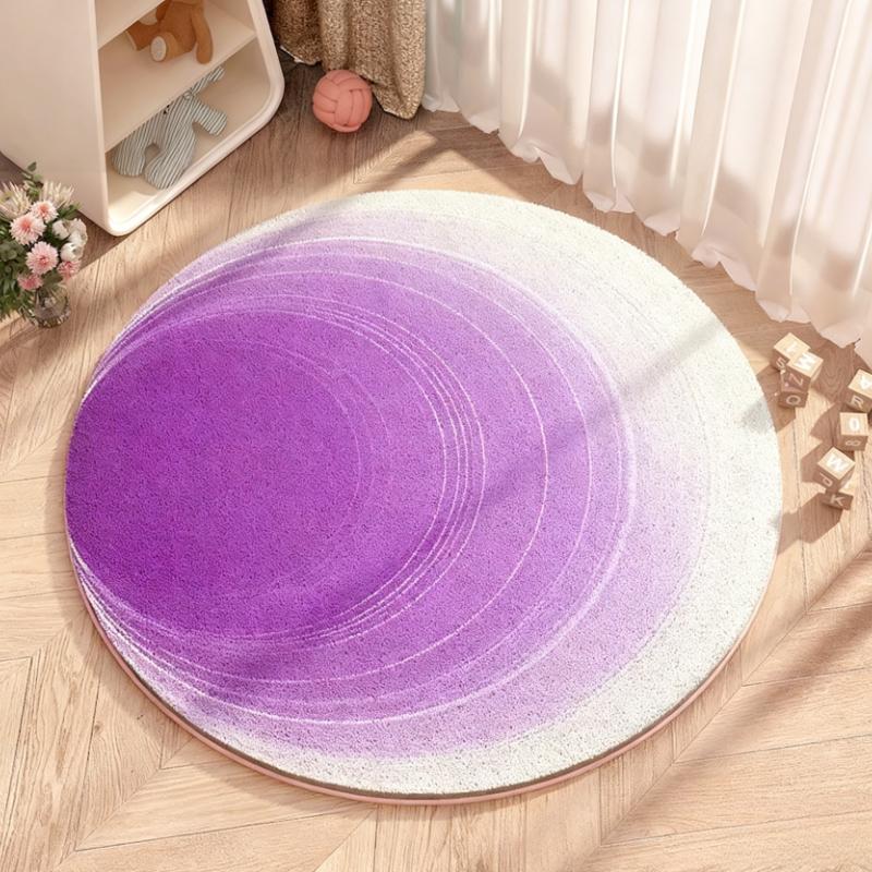 Gradient Color Bedroom Decor Round Carpet Thick Plush Carpets for Living Room Fluffy Soft Bedside Floor Mat Washable Lounge Rug