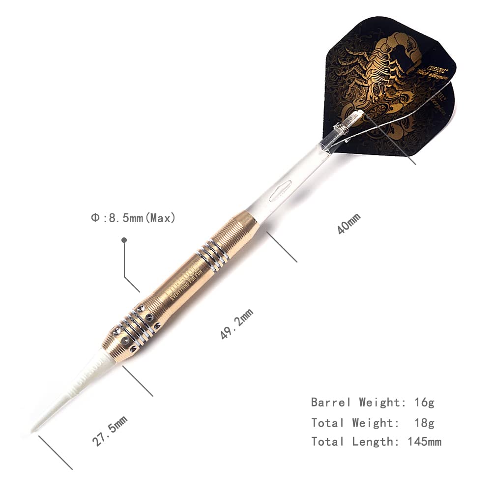 CUESOUL Black Scorpion Deluxe Soft Tip Darts Set, 16g B2304