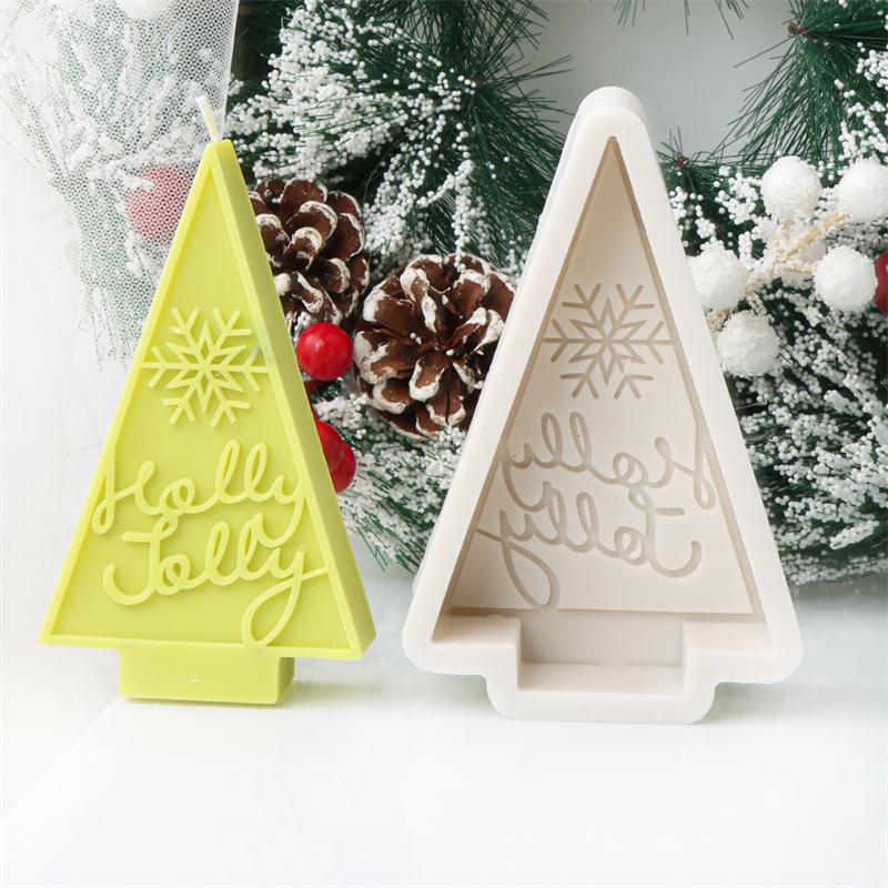 Christmas Snowflake Candle Silicone Mold DIY Christmas Tree Aromatherapy Candle Handmade Candle Mould Gift Christmas Decoration