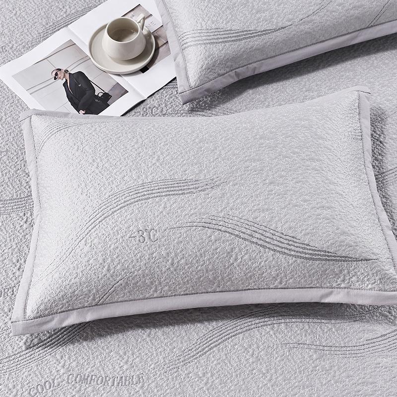 Machine-Washable Ice Silk Bed Skirt & Jacquard Cool Mat Set - Foldable, Soft Summer Air Conditioning Mat for Home Use