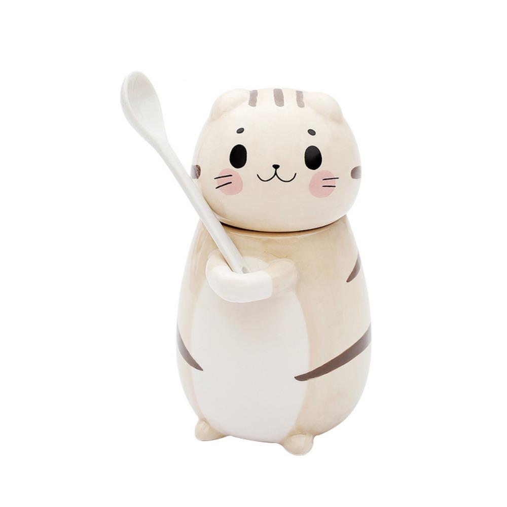 Capped Mug Cat Coffee Mug Ceramic Milk Tea Cups Creative Coffee Pots  Coffee Drinking