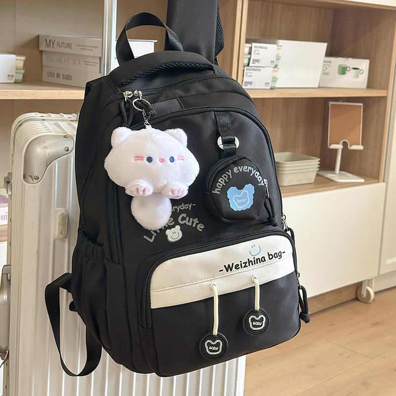 School bag, high value and fresh ins School bag for junior high school students, casual, simple, lightweight and large capacity