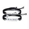 Couples Magnet Bracelets Handmade Braided Heart Shape Magnetic Bracelets, 2pieces Set  Rope Wristbands Anniversary Gift