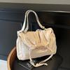 Large Capacity Drawstring Nylon Canvas Bag Women's New Fashion Bucket Bag Casual Solid Color Shoulder Messenger Bag