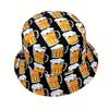 Bucket Hat with Full Print of Beer and Beer Foam Lightweight and Fashionable Unisex, Ideal for Parties and Outdoor Activities