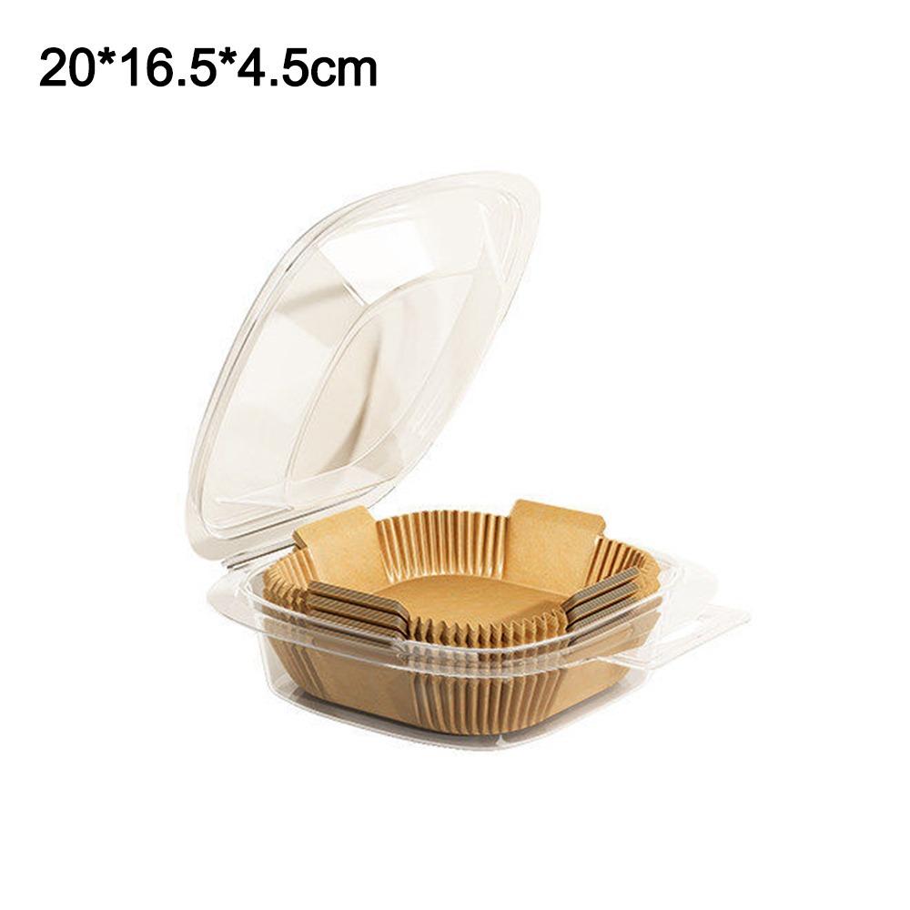 50Pcs Oil Proof Disposable Paper Liners Square Baking Paper Tray New Air Fryer Paper Liners