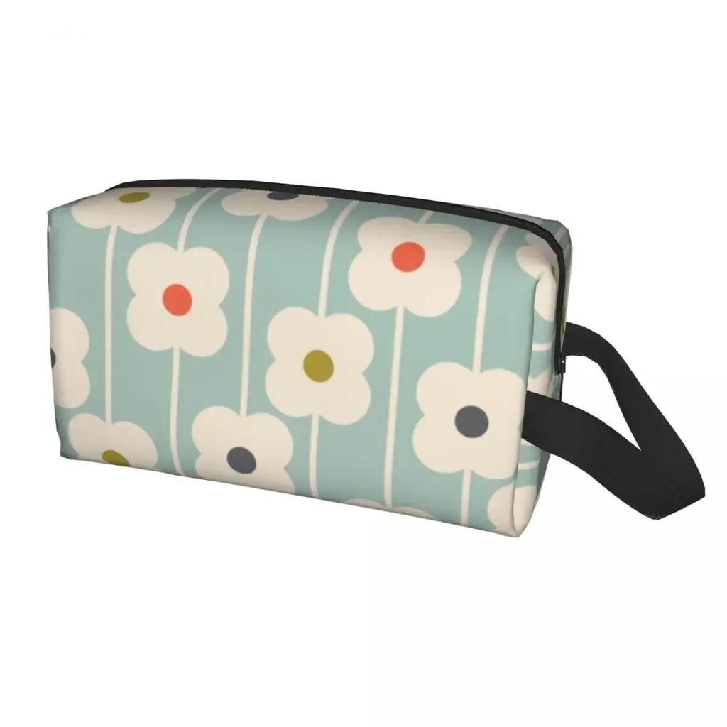 Travel Orla Kiely Wallpaper Toiletry Bag Cute Flowers Floral Retro Cosmetic Makeup Organizer Women Beauty Storage Dopp Kit Box