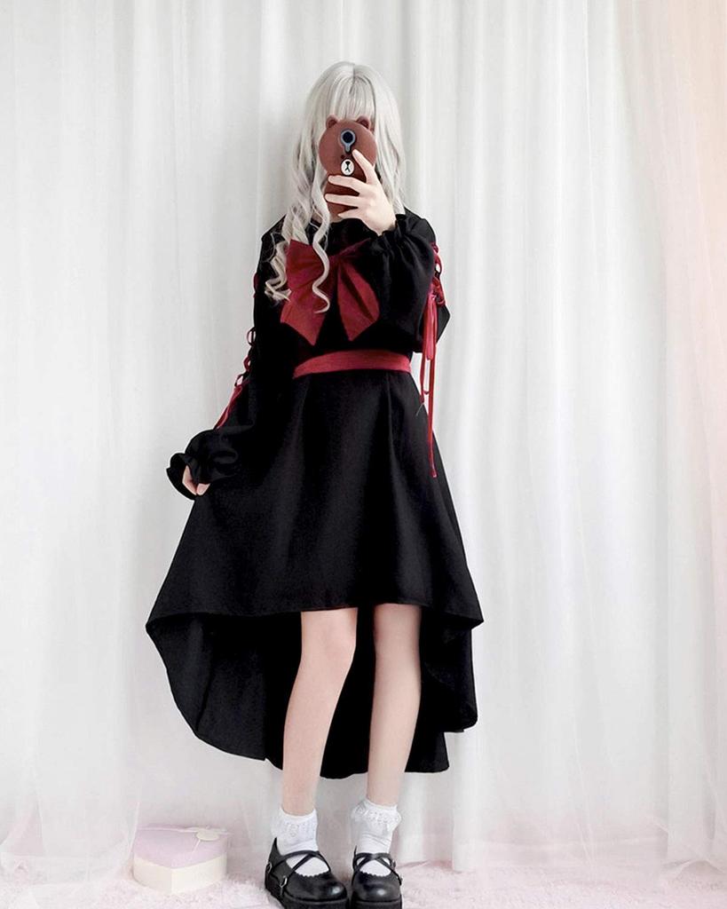 JIURUN Lolita Gothic Lolita Jumper Plus Mori Sweet Schärpe Gothic Niedlich Einteiliges Kostüm, Rock, Cosplay, Anime, Größe, Mädchen, Lolita, Oberbekleidung, Handschuhe,
