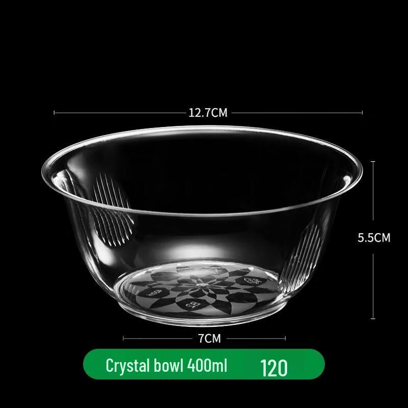 JINGRX Disposable Hard Plastic Crystal Bowls
