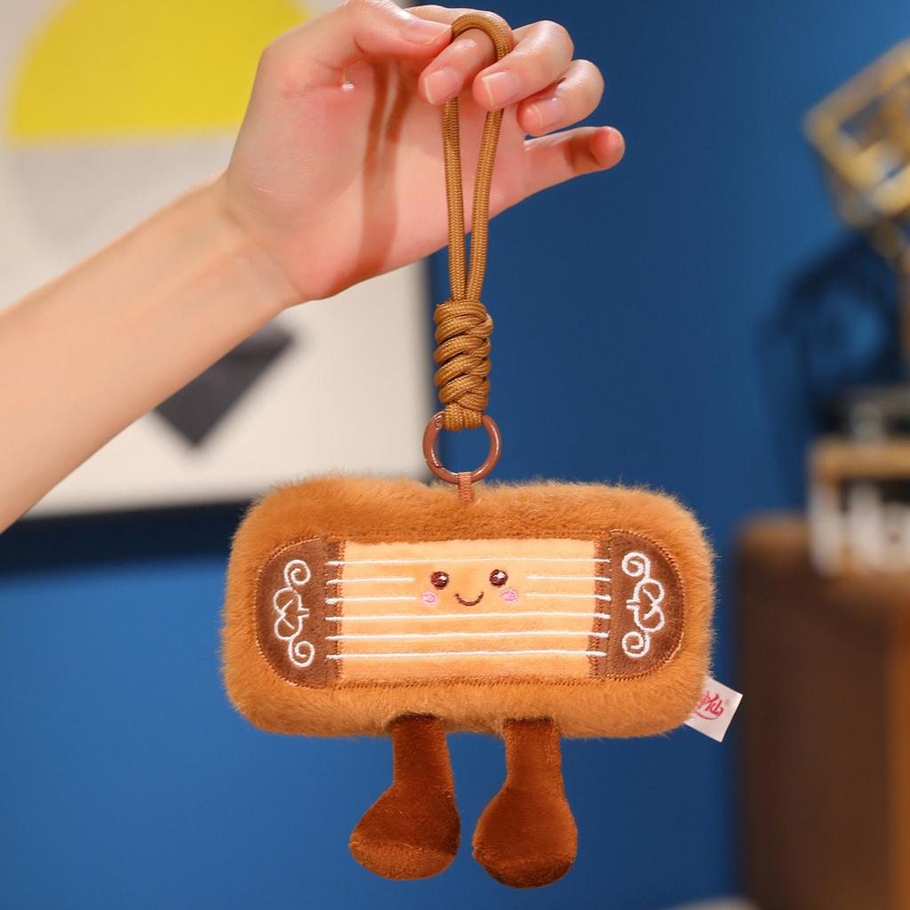Kreativer Spaß Guzheng Puppe Plüschtier Simulation Musikinstrument Puppe Mädchen Tasche Schlüsselanhänger Anhänger Stoffpuppe