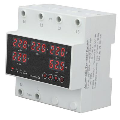 AC220V Otomatik Transfer Anahtarı 63A 3P4W LED Ekran Ayarlanabilir Voltaj Koruyucusu Ev Jeneratörü İnvertörü için 35mm Montaj