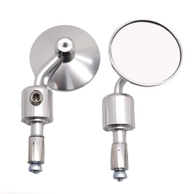 Universal Fit Motorcycle Rearview Mirror, Compatible with 0.9 Inch (22 Mm) Handles, Electroplated Silver, CNC Machining, Aluminum