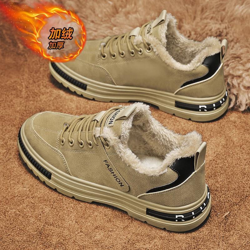 Mens Winter Warm Work Shoes With Fleece Lining Comfortable Slip Resistant Safety Casual Boots Construction Site