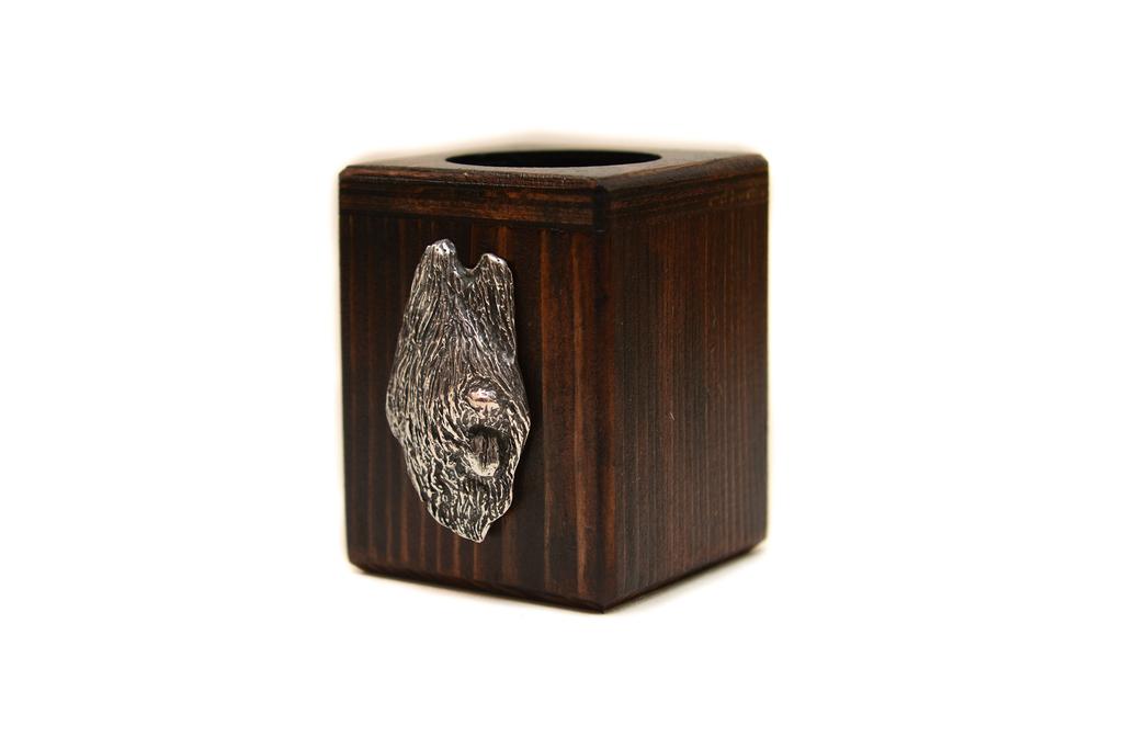 Briard, Berger De Brie I - Wooden Candle Holder with a Dog, a Unique Souvenir After Losing a Dog, a Handicraft from the Art-Dog Brand