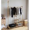 VidaXL Clothes Rack and Shelves and Wheels 100x38x175.5cm Bamboo, Coat Rack, Coat Rack with Shelf, 4008919