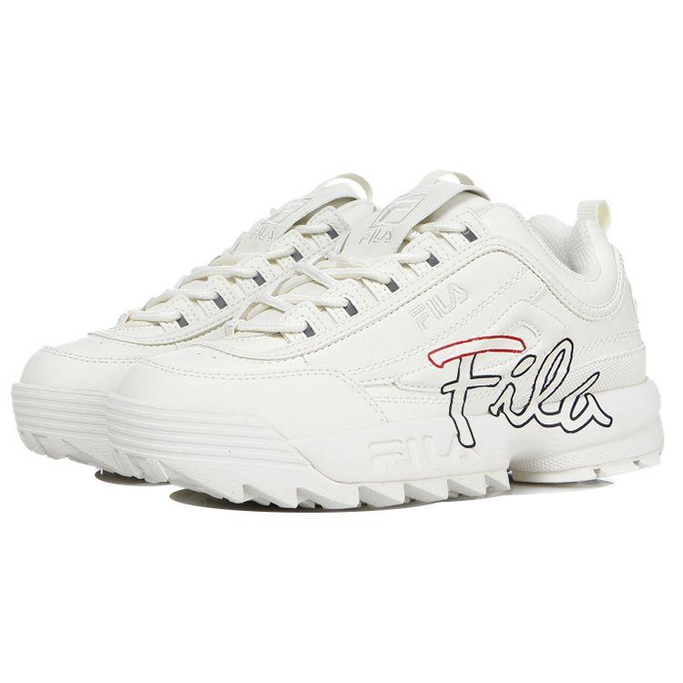 FILA Disruptor 2 Fabric Synthetic Leather Comfortable Low-Top Dad Sneakers Unisex sneaker Cream 1FM00863_113