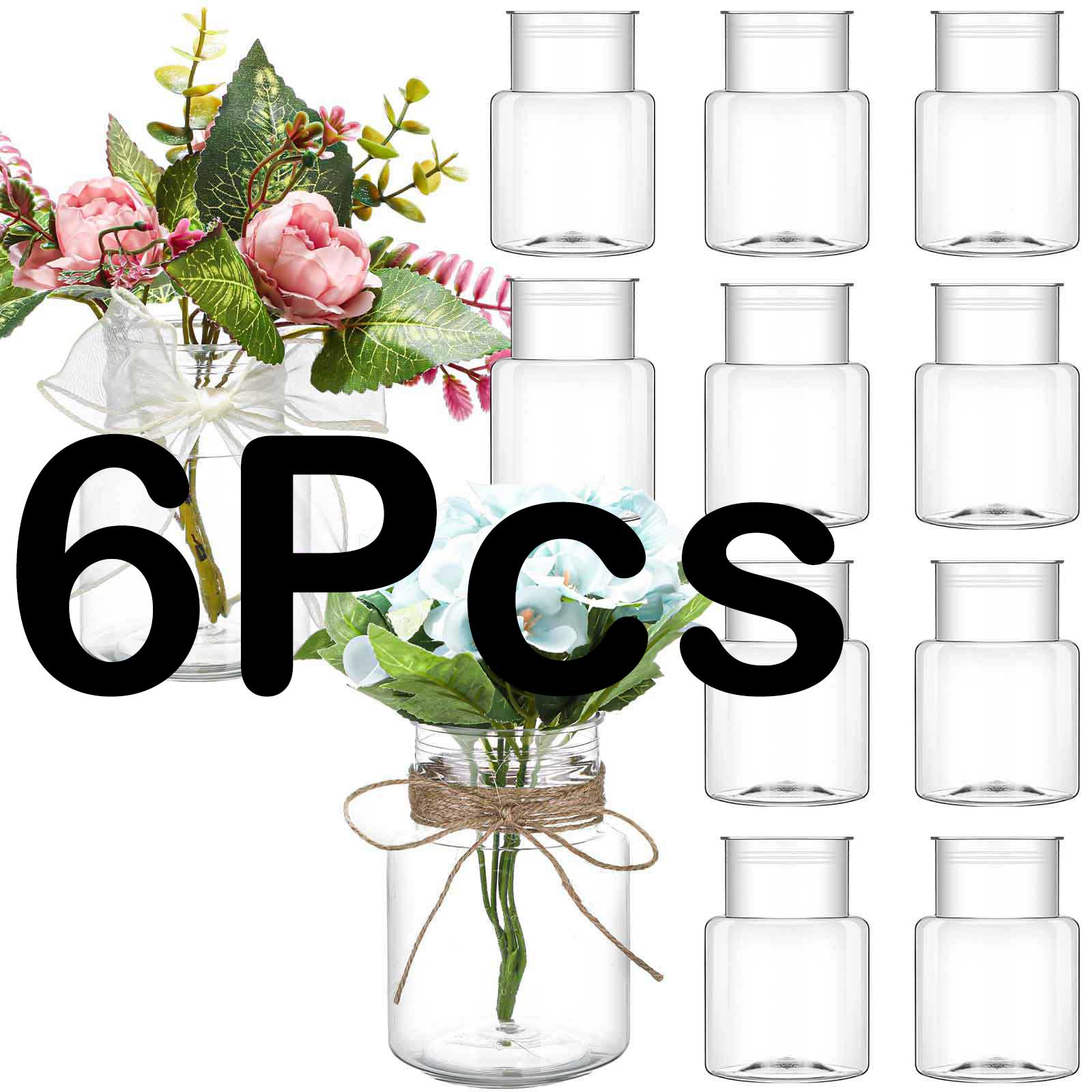 Высококачественная большая пластиковая ваза цилиндрической формы с широким горлом, прозрачная ваза, подходит для украшения стола, свадьбы, дома,