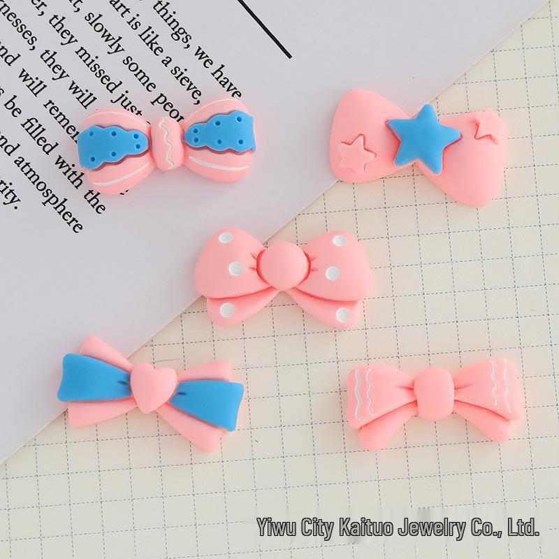 Bowknot Resin Accessories: Vibrant DIY Hair Clips, Phone Case Charms, Fridge Magnets, Crocs Decorations, and Car Adornments.