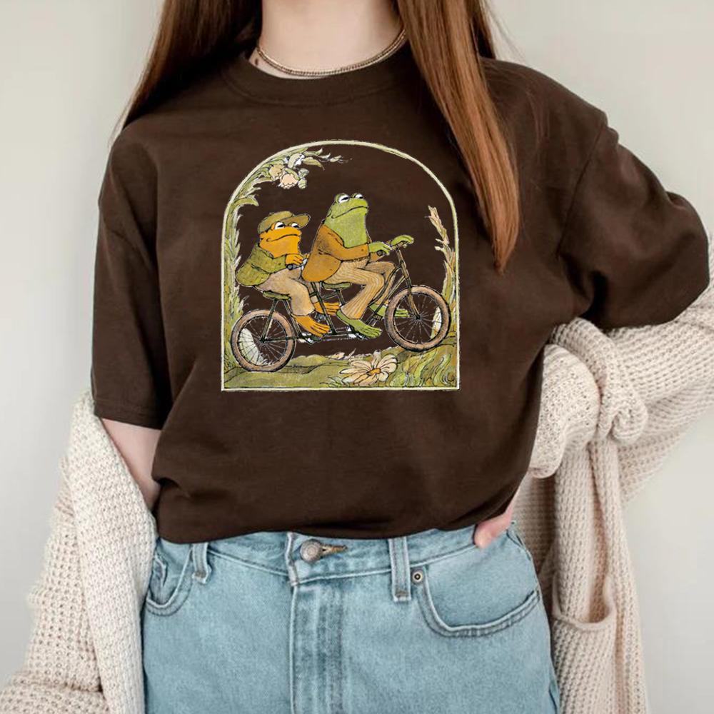 Frog and Toad Shirt Vintage Classic Book Cover TShirt Funny Frog Graphic Tee Bookish Top Short Sleeve Shirt Retro Casual Tshirt