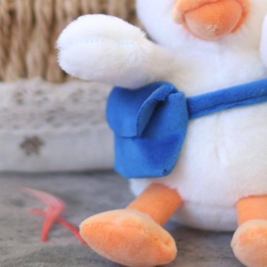 14cm Duck Plush Pendant Lovely Duck Doll Wear Glasses Removable Crossbody Bag Decorative Plushies Stuffed Animal Keyring Handbag Ornament Girl Gift