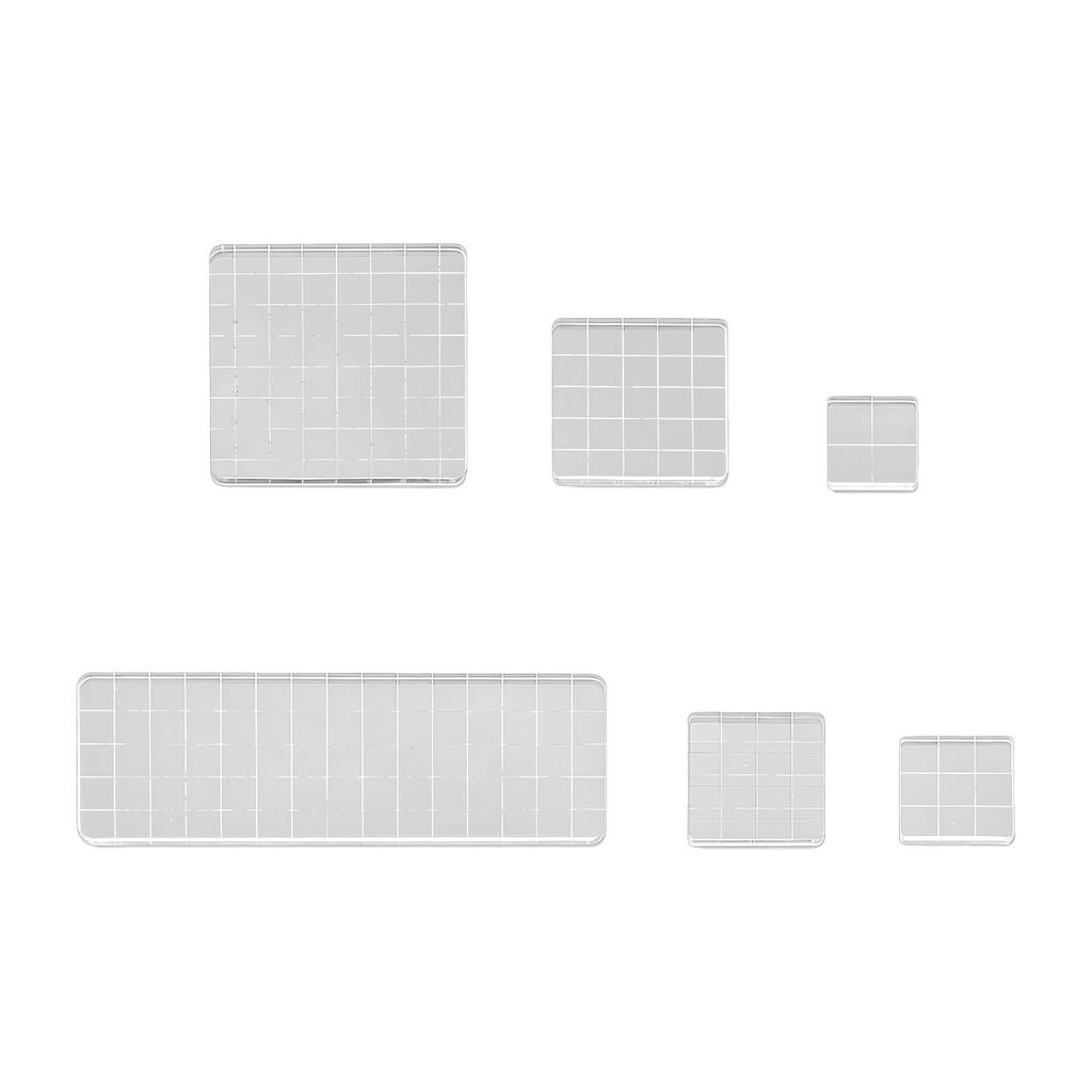 6/9Pcs Multipurpose Stamping Blocks with Alignment Guide Clear Acrylic Stamper Blocks For Card Making Journal Planner