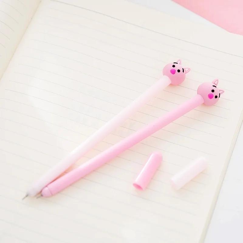 3pcs Kawaii Cute Pink Pig 0.38mm Plastic Gel Pens Office School Gift Stationery Pens