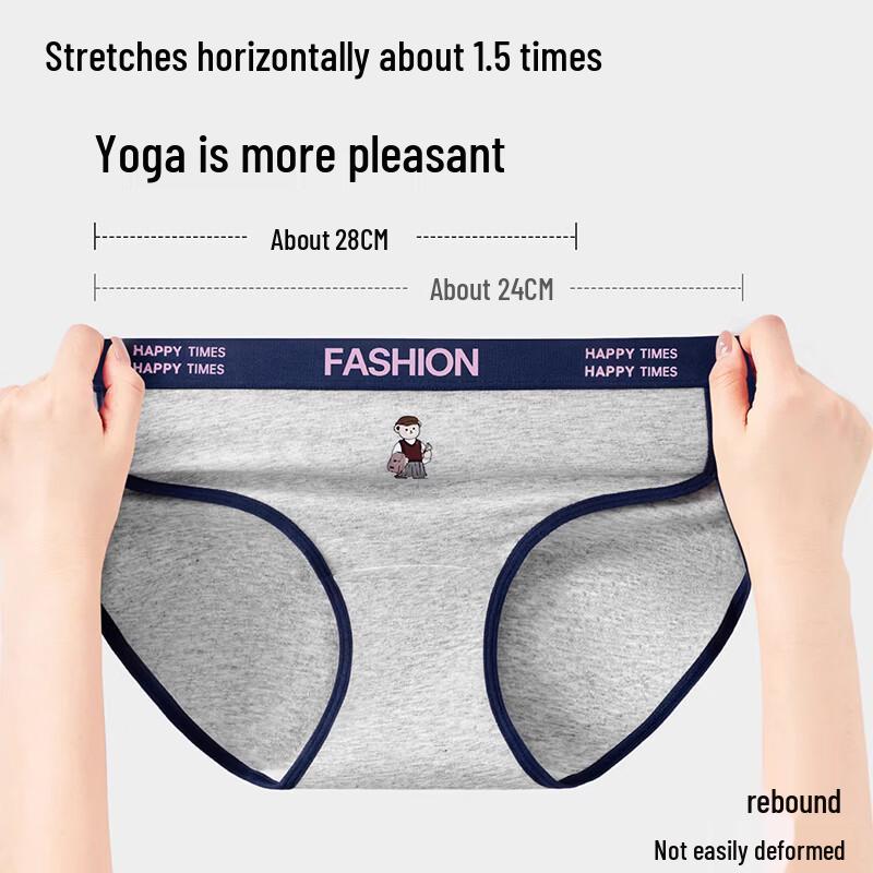 FitonTon Girls' Bear Print Cotton Antibacterial Briefs 3-Pack