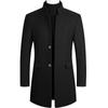 Trenchcoat Herren Herbst und Winter Neue einfarbige lange Wollmantel für Männer Business Casual Windjacke Herrenkleidung