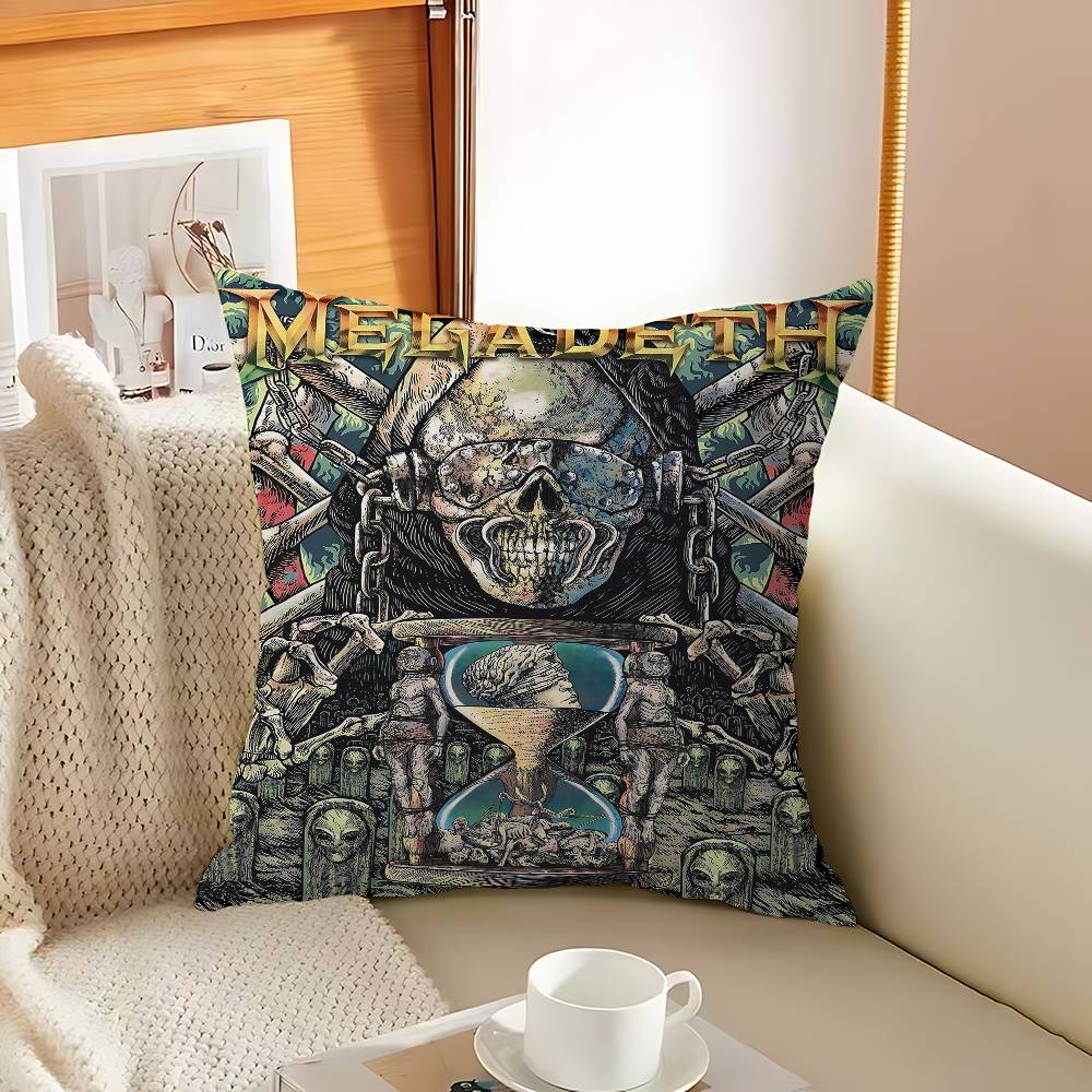 Band M-Megadeth Kissen Geschenk Home Office Dekoration Kissen Schlafzimmer Sofa Auto Kissenbezug Kissenbezug