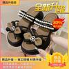 With skirts, pearl sandals, women's summer outer wear 2025 new bow thick sole height increase two wear Roman cool slippers