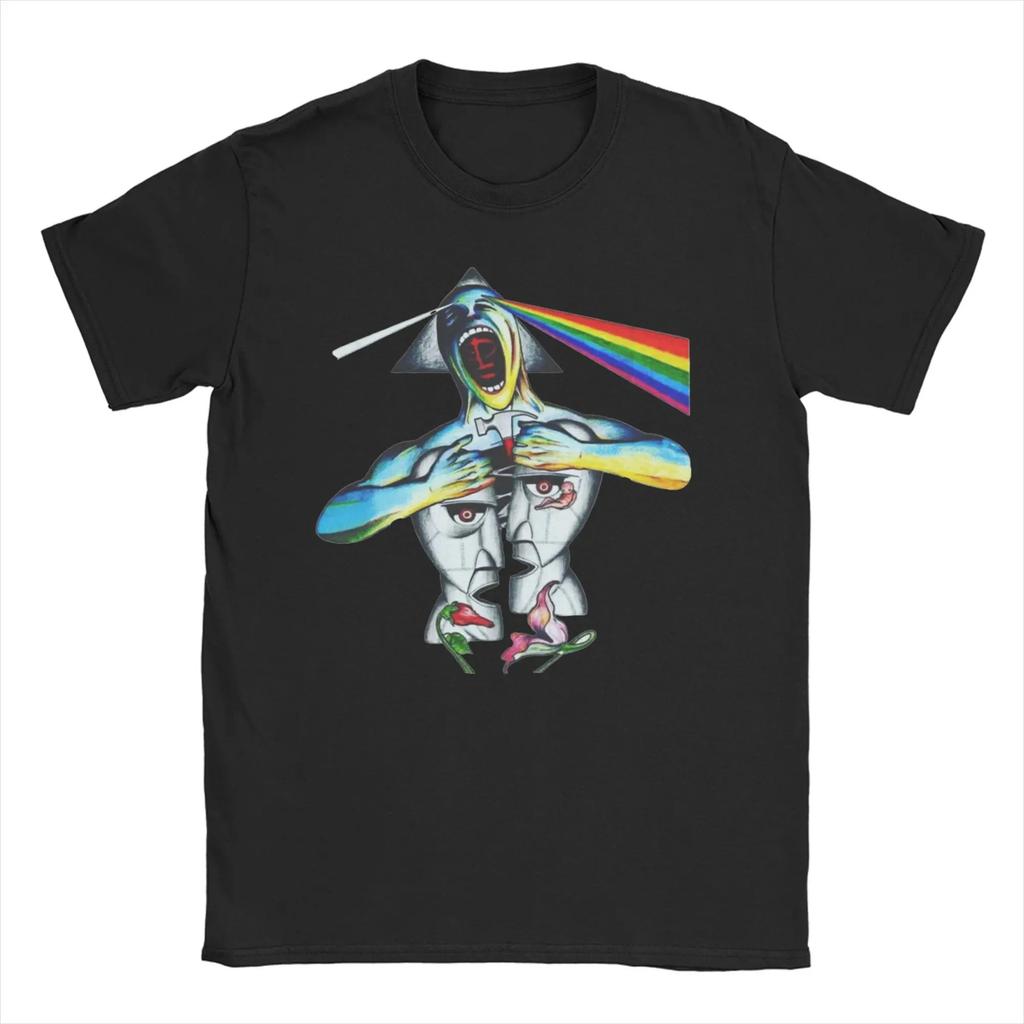 Pink Floyd Psychedelic Fluid Band Photo T-Shirt, Unisex Classic Rock Streetwear Tee, 100% Cotton Casual Short Sleeve Top