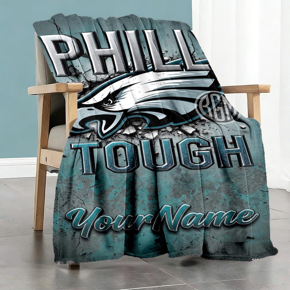 Philadelphia Eagles Customize Your Name Blanket Gift Customizable Blanket Soft Cozy Versatile For Picnics Chair Office Chair Office