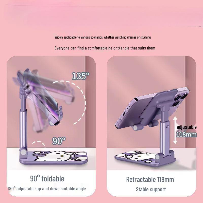 Universal Foldable Phone Stand: Telescopic, Rotatable, Perfect for Live Streaming & Binge-Watching