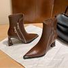 Fashion Elegant Women High Heels Ankle Boots Chunky Fashion Goth Heeled Shoes Winter Woman Pumps 2025 Winter Chelsea Short Botas Mujer