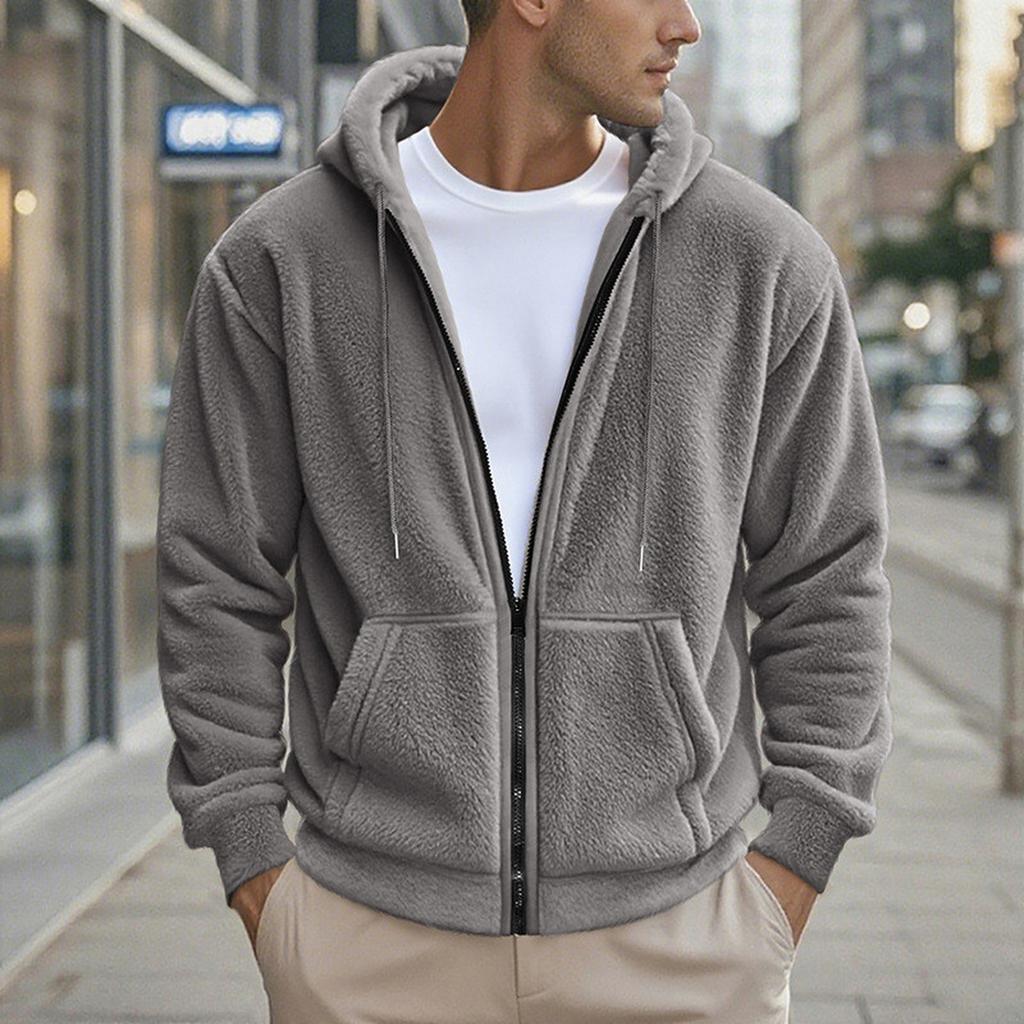 Pánská bunda na zip, ležérní retro bunda Cardigan s dlouhým rukávem