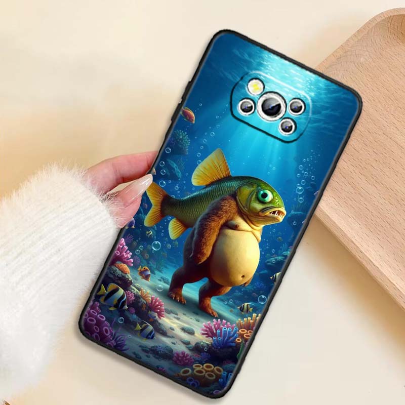 

AI Shanhaijing Illustration For Xiaomi Mi Poco F3 F4 F5 F6 X3 X4 X5 X6 X7 M3 M4 M5 M6 M7 GT Pro 5G Black Phone Case Poco M4 Pro 5G