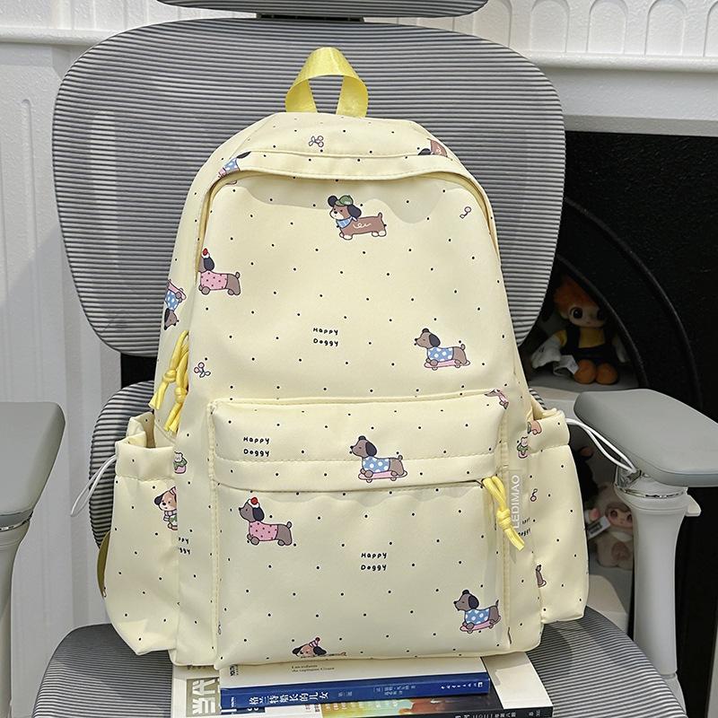 Schoolbag Cute Cartoon Dog Schoolbag Girls Junior High School Sweet Girl High Value Lightweight Backpack Casual Versatile Student Backpack Female
