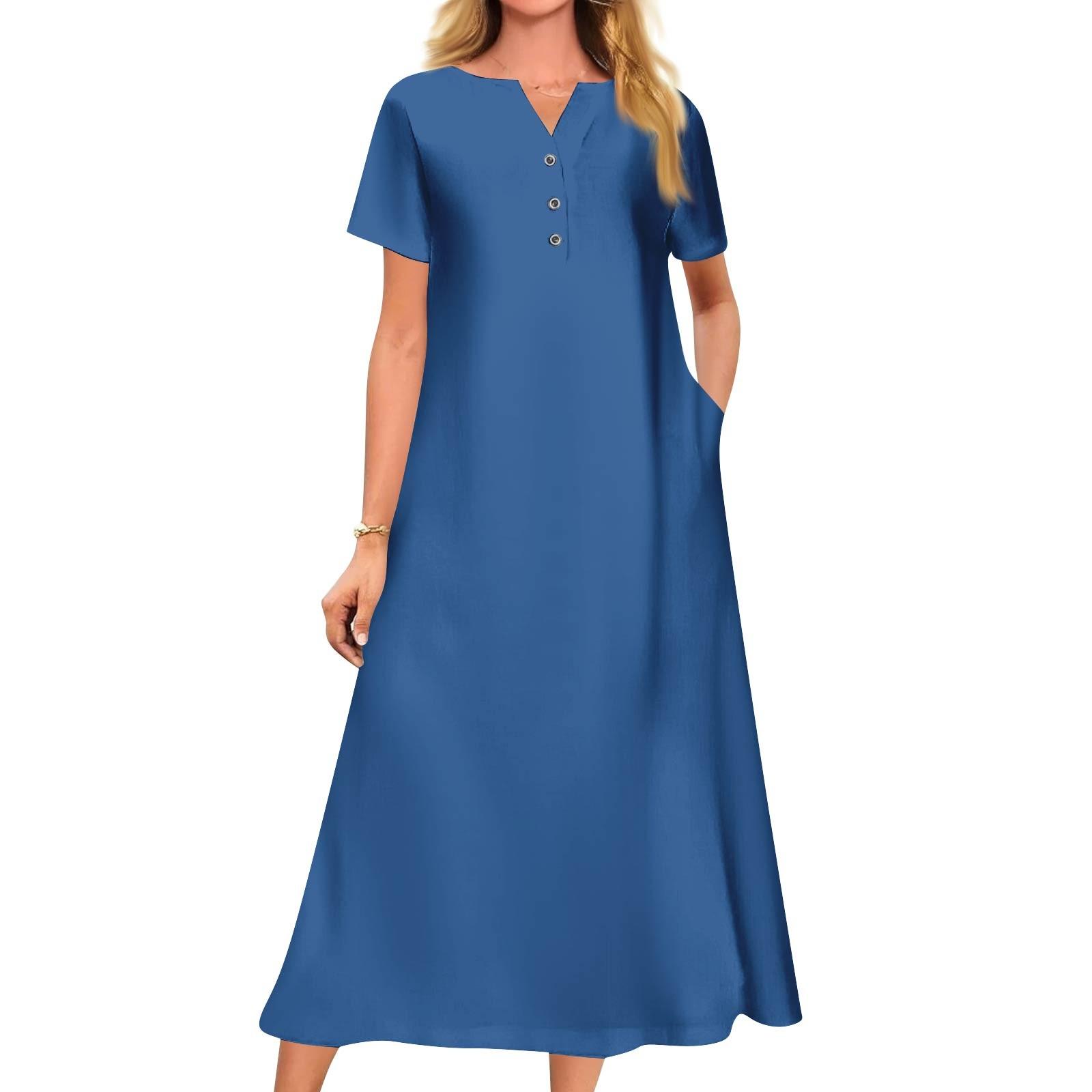 

Женское летнее платье свободного кроя с принтом, V-образным вырезом и короткими рукавами XL