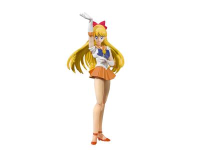 TAMASHII NATIONS Pretty Guardian Sailor Moon Sailor Venus Color Approximately 140mm PVC ABS Painted Movable Figure S.H.Figuarts -Animation Edition-