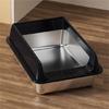 Stainless Steel Cats Litter Pan Large Litter Tray AntiSplash Odor Control Scratch Prevent Litter Container Box for Home