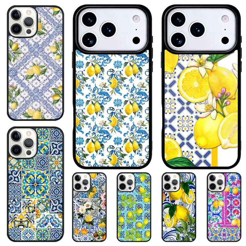Mediterranean Lemon Shockproof Phone Case for iPhone 17 Air 16e 15 11 12 14 13 Pro Max Cover Coque