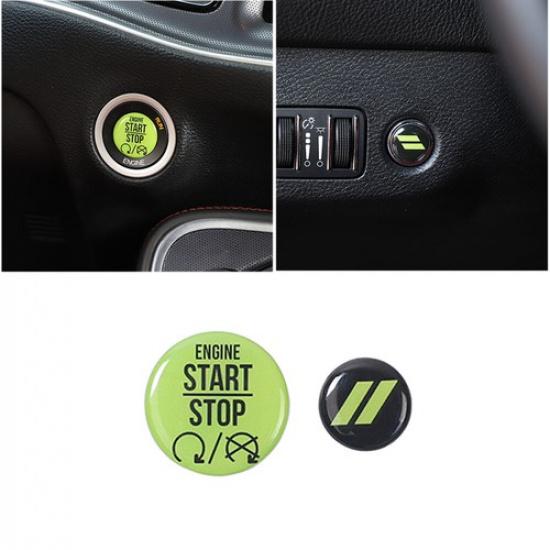 2x Engine Start Stop Button Cover Trim Decal For Dodge Charger Challenger 2010+
