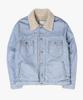Thestori Washed Denim Sherpa Jacket (Light Blue)