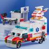 6 In 1 City Ambulance Building Blocks Set - DIY Car Puzzle Building Blocks Kids Birthday Gift Ambulance Toy Decoration Gift