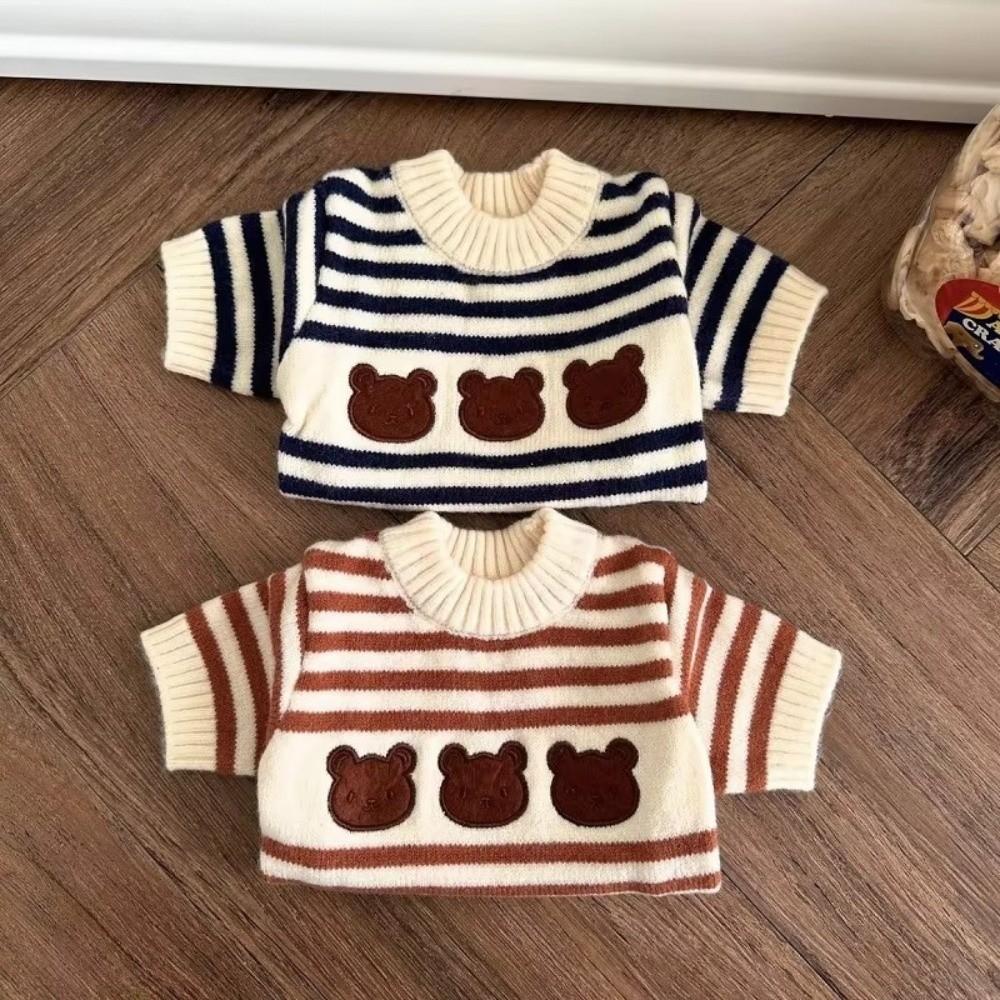 Fashion Striped Pattern Dog Clothes Warm Knitted Dog Pullover Pet Coat Autumn Winter