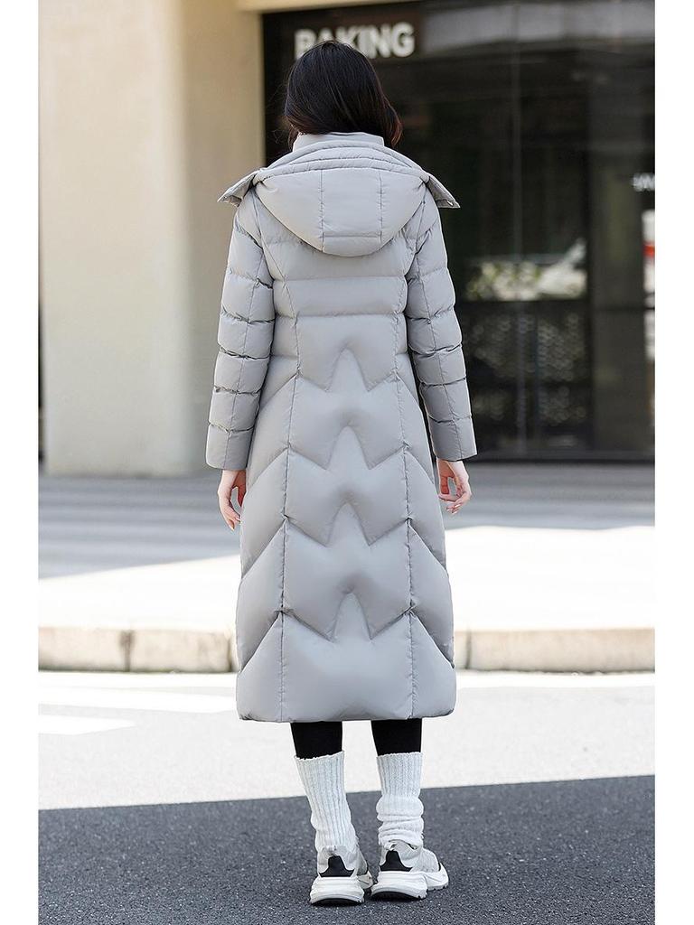 Women's 95% Duck Down Long Coat - 2025 Style Slim Fit, Waist-Cinching, Over-The-Knee, Thickened Winter Fashion Jacket