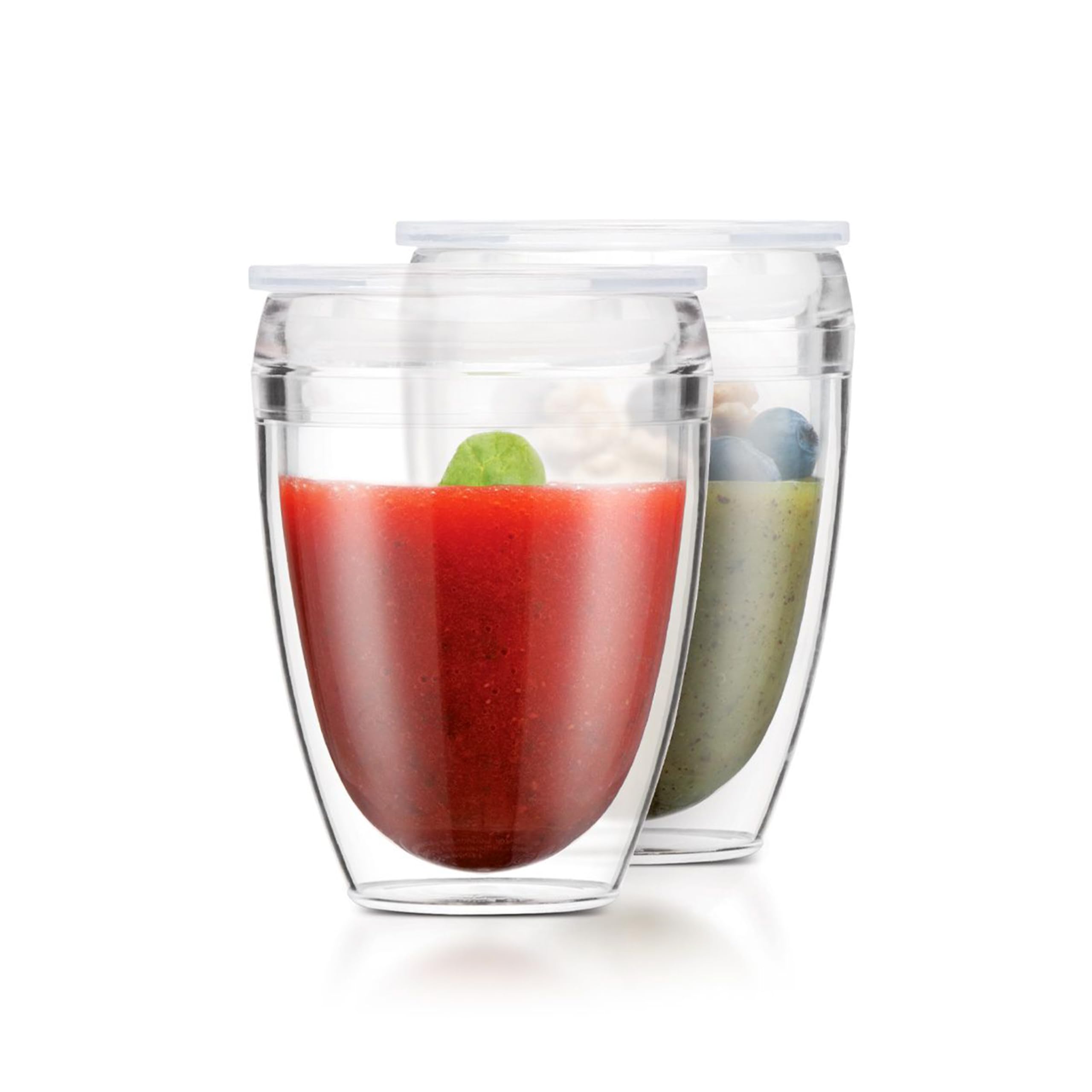 

BODUM PAVINA TO GO Double Wall Tumbler with 300ml Clear Set of 2 (Plastic Lid) [Genuine Product] K11849-10SA чистий