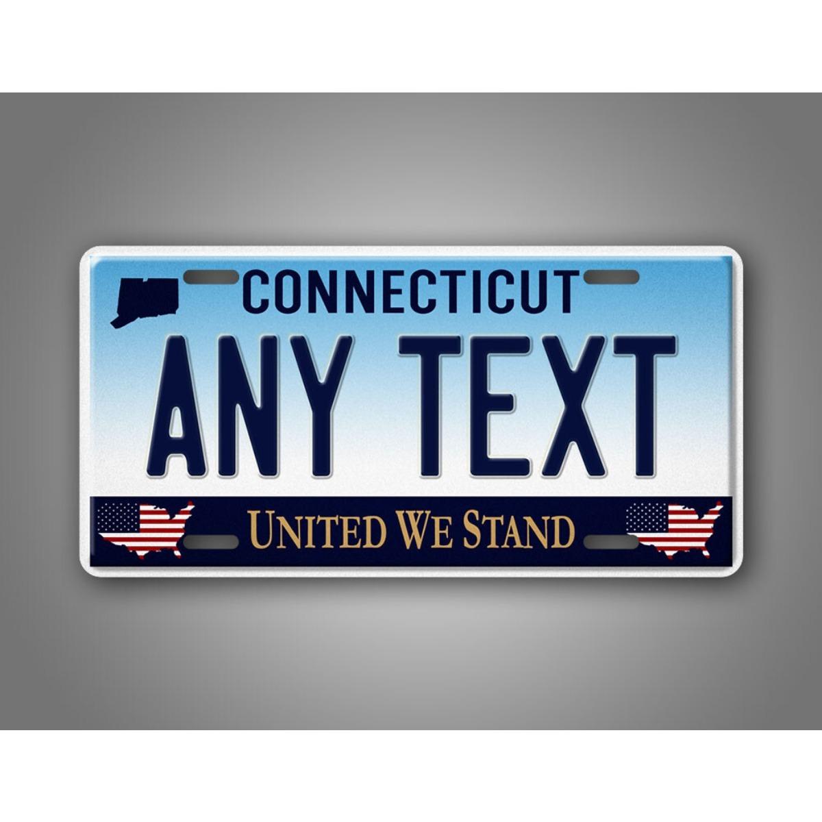 Custom 6x12 Inch Connecticut United We Stand License Plate Metal Tin Sign Novelty Car Garage Wall Decor белый