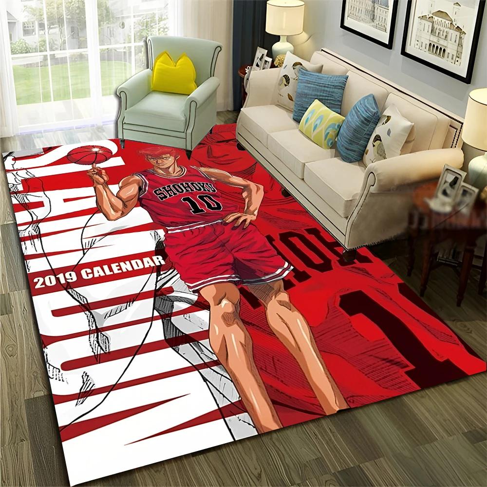 3D Basketball Anime Slam Dunk Cartoon Carpet Rug for Home Living Room Bedroom Sofa Doormat Decor,kid Area Rug Non-slip Floor Mat