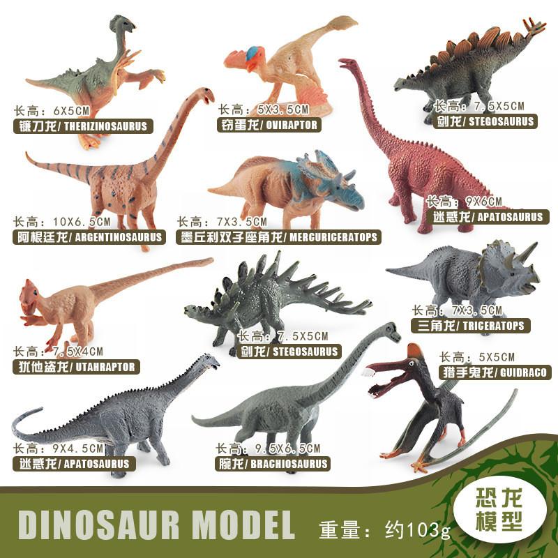 Detailed Mini Dinosaur Statues Triceratops Stegosaurus Velociraptor Pterosaur For Collection